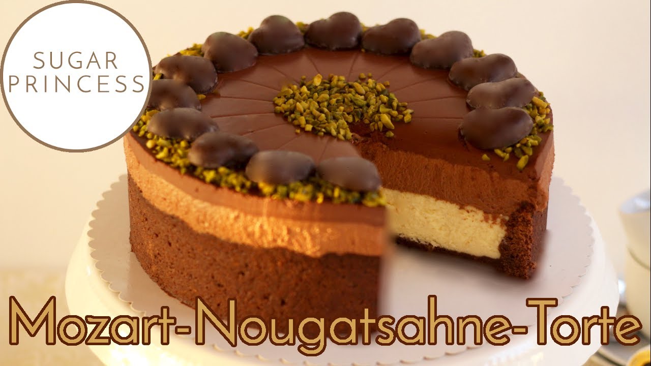 Cremige Mozart-Torte mit Schoko-Nougat-Sahne und Marzipan-Quark-Creme | Rezept von Sugarprincess