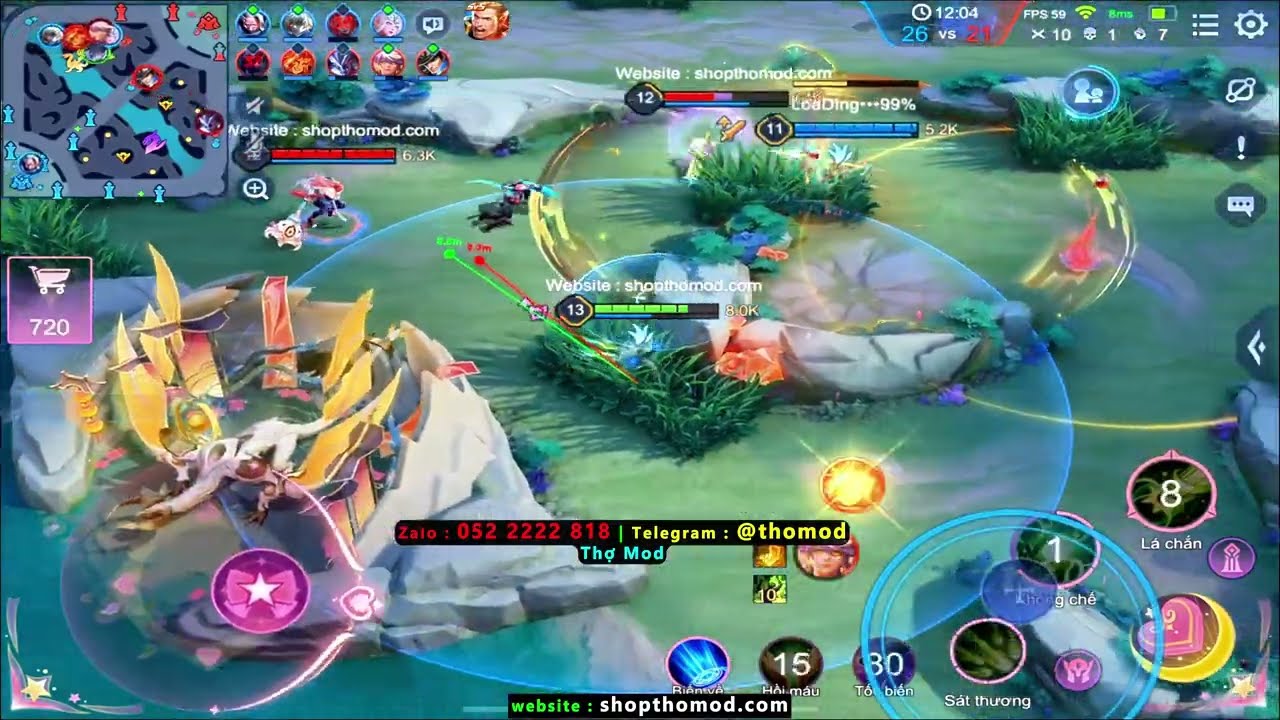 LIÊN QUÂN MOBILE || Update Hack Map Liên Quân Mobile Key Chơi Tết Mod Skin - Cam Xa- Auto Bán Đồ