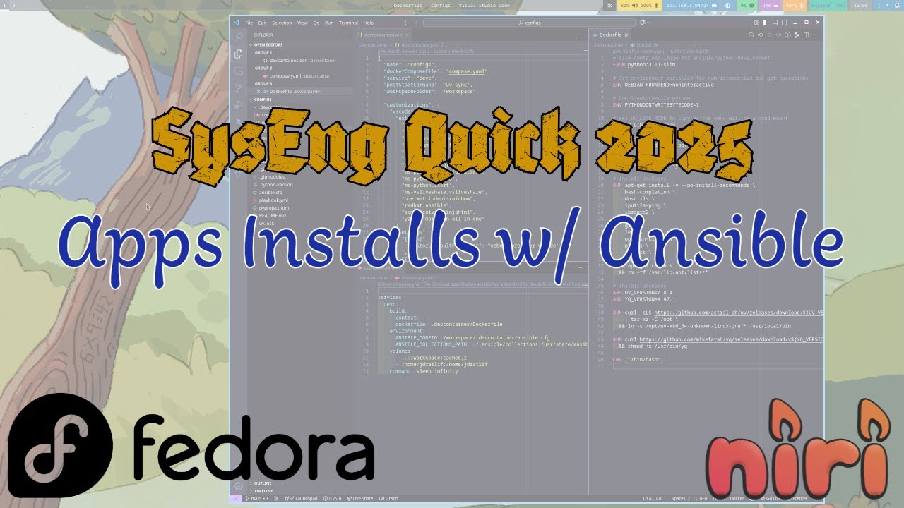 Installing fedora apps with ansible
