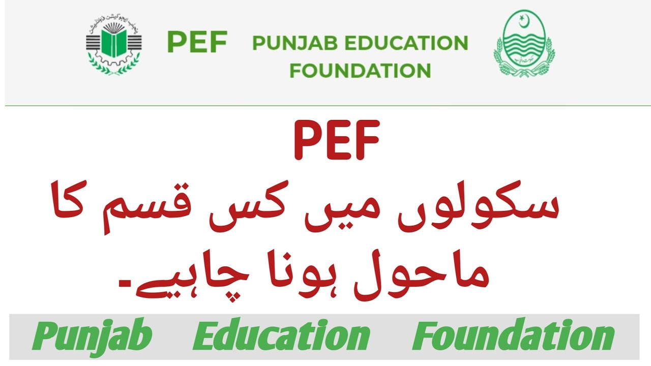 Which type of Environment should be in PEF Schools.