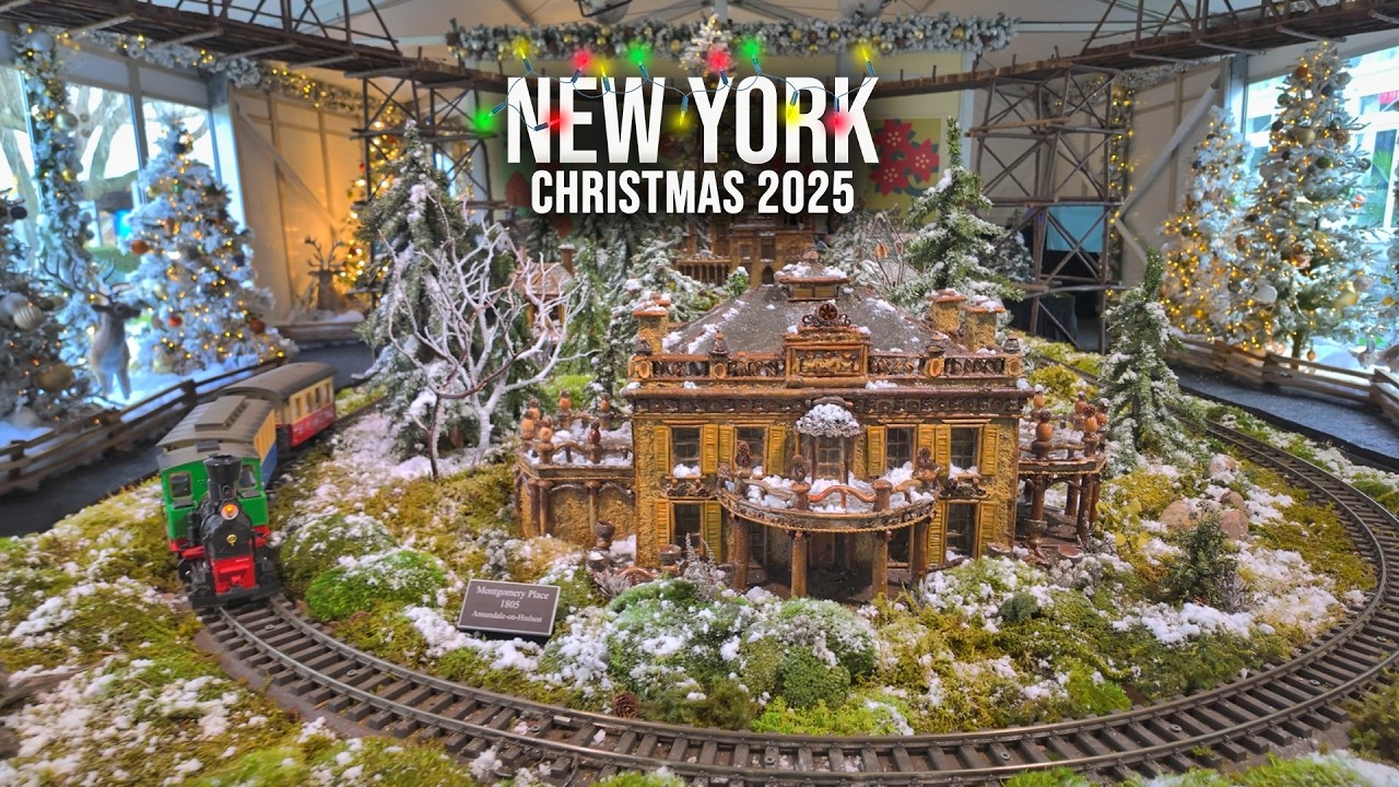 Рождество в Нью-Йорке 2025 ✨ Праздничное шоу поездов 2025 в Нью-Йоркском ботаническом саду в Брон...