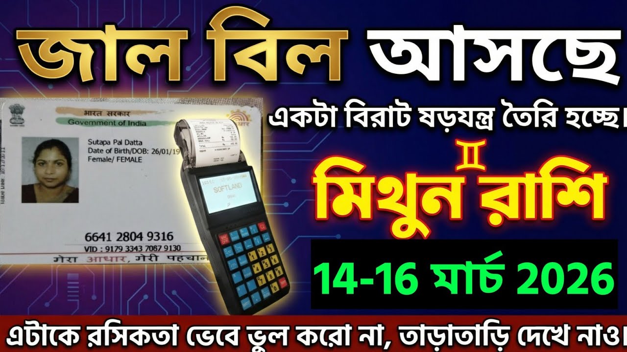 মিথুন রাশি,২৬ ফেব্রুয়ারী, ২০২৬ জাল বিল আসছে একটা বিরাট ষড়যন্ত্র তৈরি হচ্ছে।