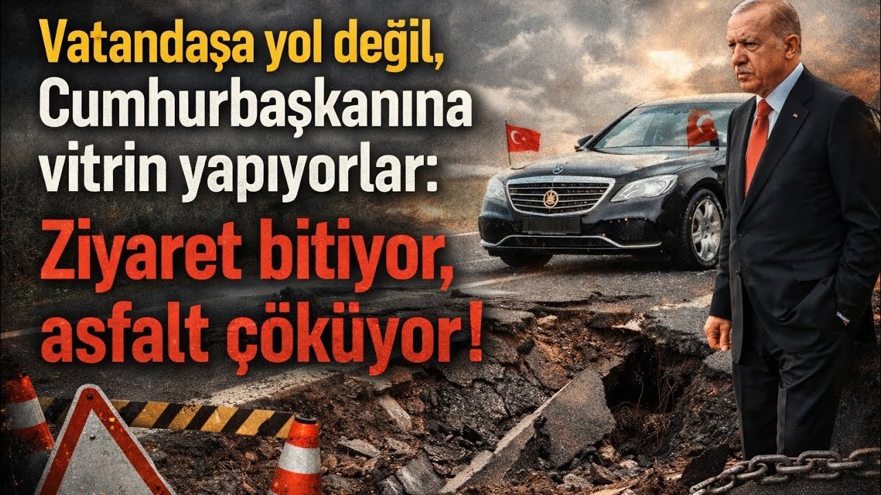 Vatandaşa yol değil, Cumhurbaşkanına vitrin yapıyorlar: Ziyaret bitiyor, asfalt çöküyor ! 