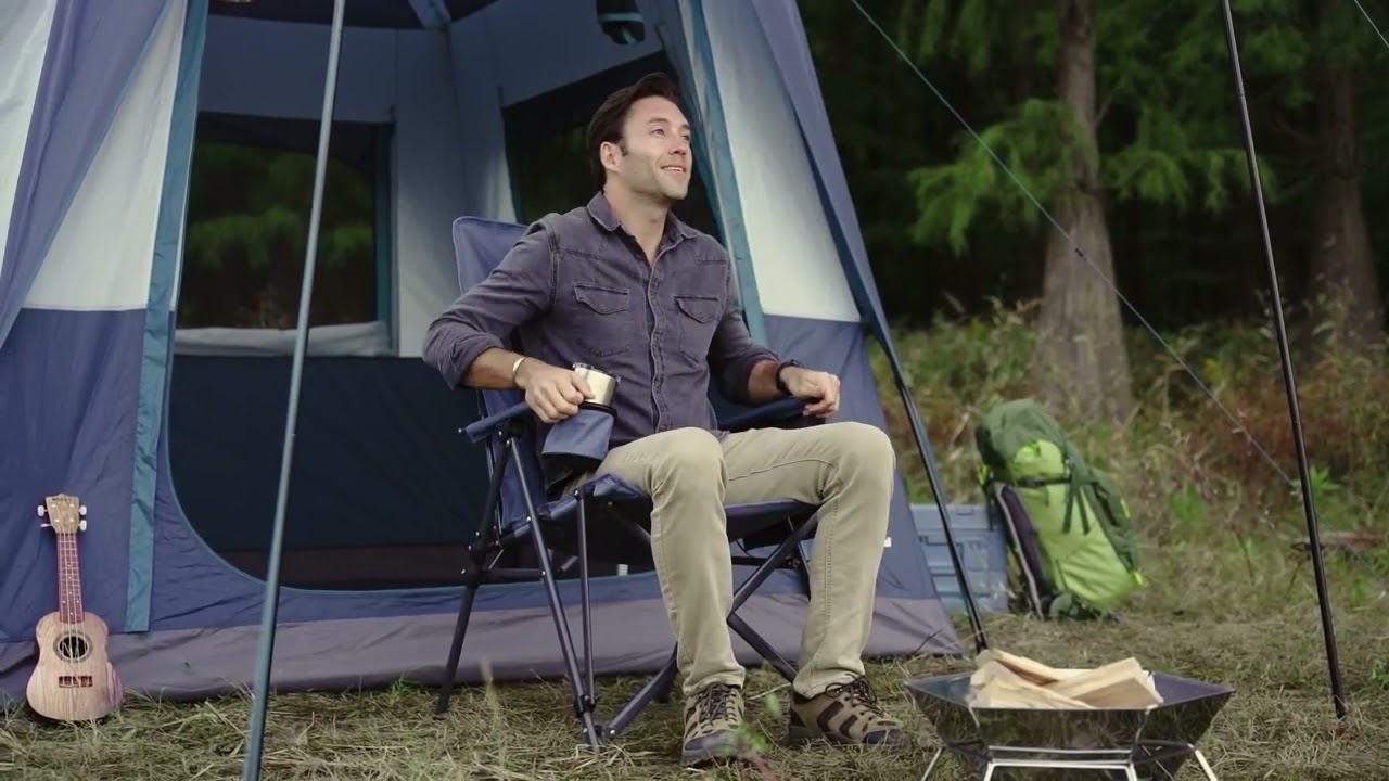 PORTAL Heated Camping Chairs Oversized Camp Chair Folding Lawn Chair for Outdoor Sports