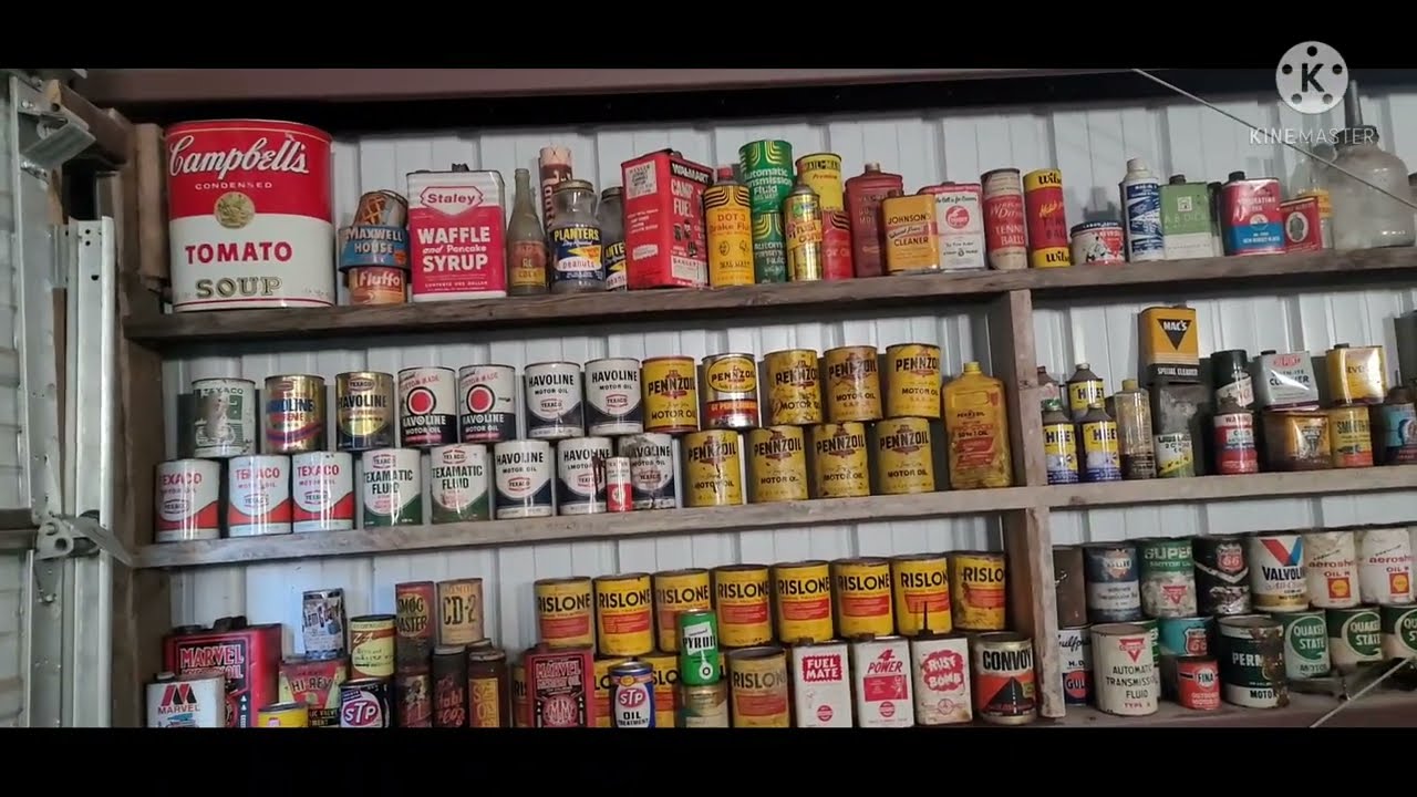 Can-Tastic! My LIFETIME COLLECTION of vintage oil, gasoline, & grease advertising cans + bottles!