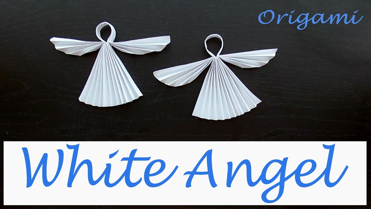 White Angel. Christmas Origami. Paper Angel 3d