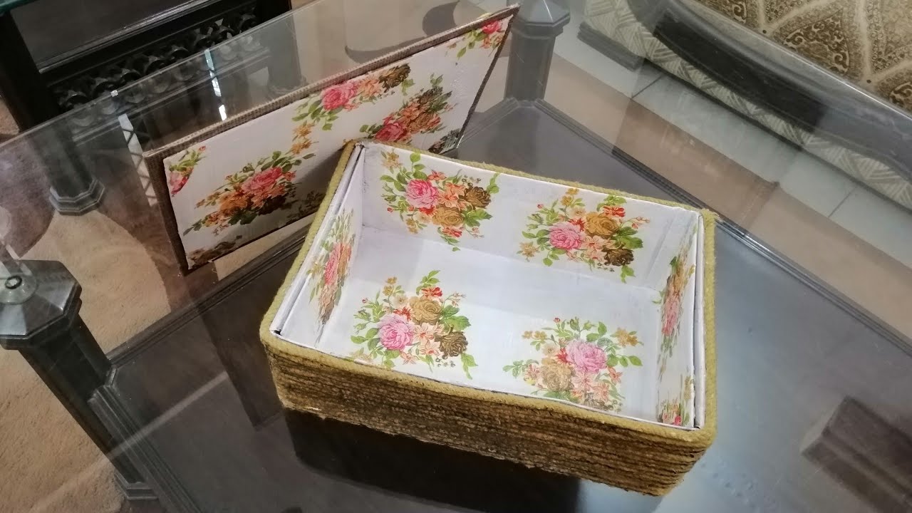 How To Decoupage a Shoe Box | Shoe Box Craft Idea|Best Out of Waste