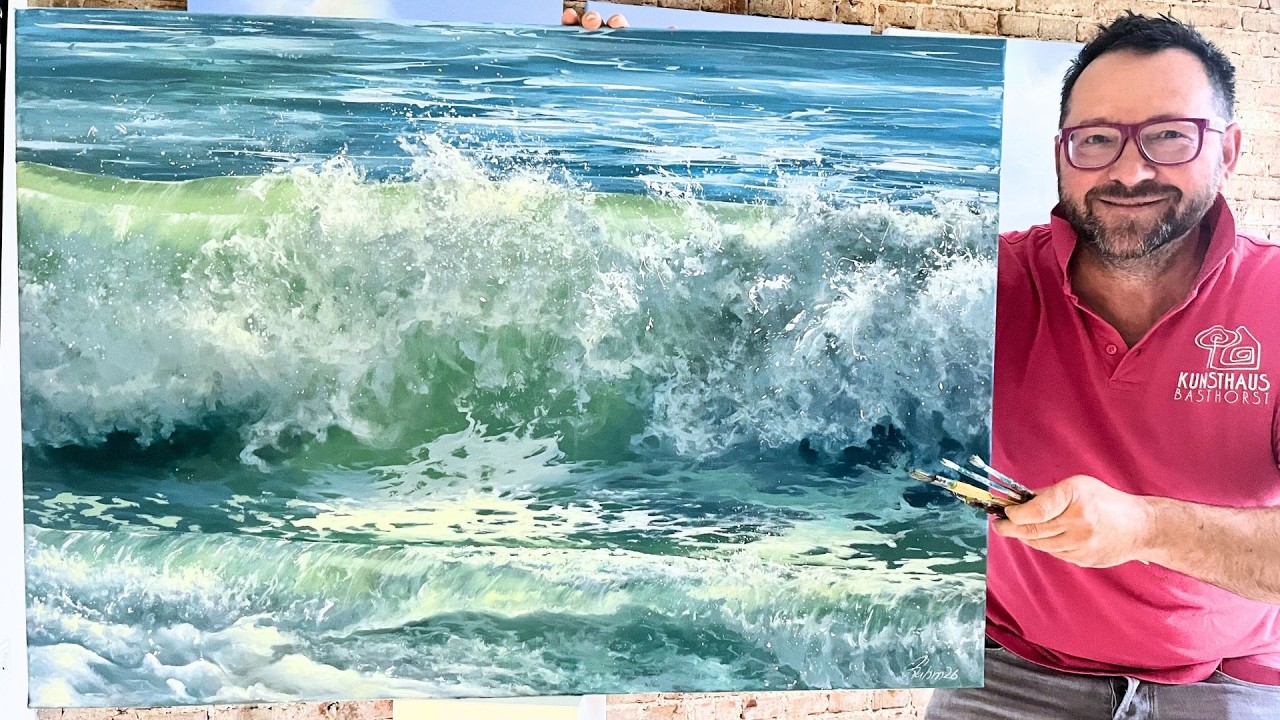 Welle realistisch in Acryl malen - für FORTGESCHRITTENE
