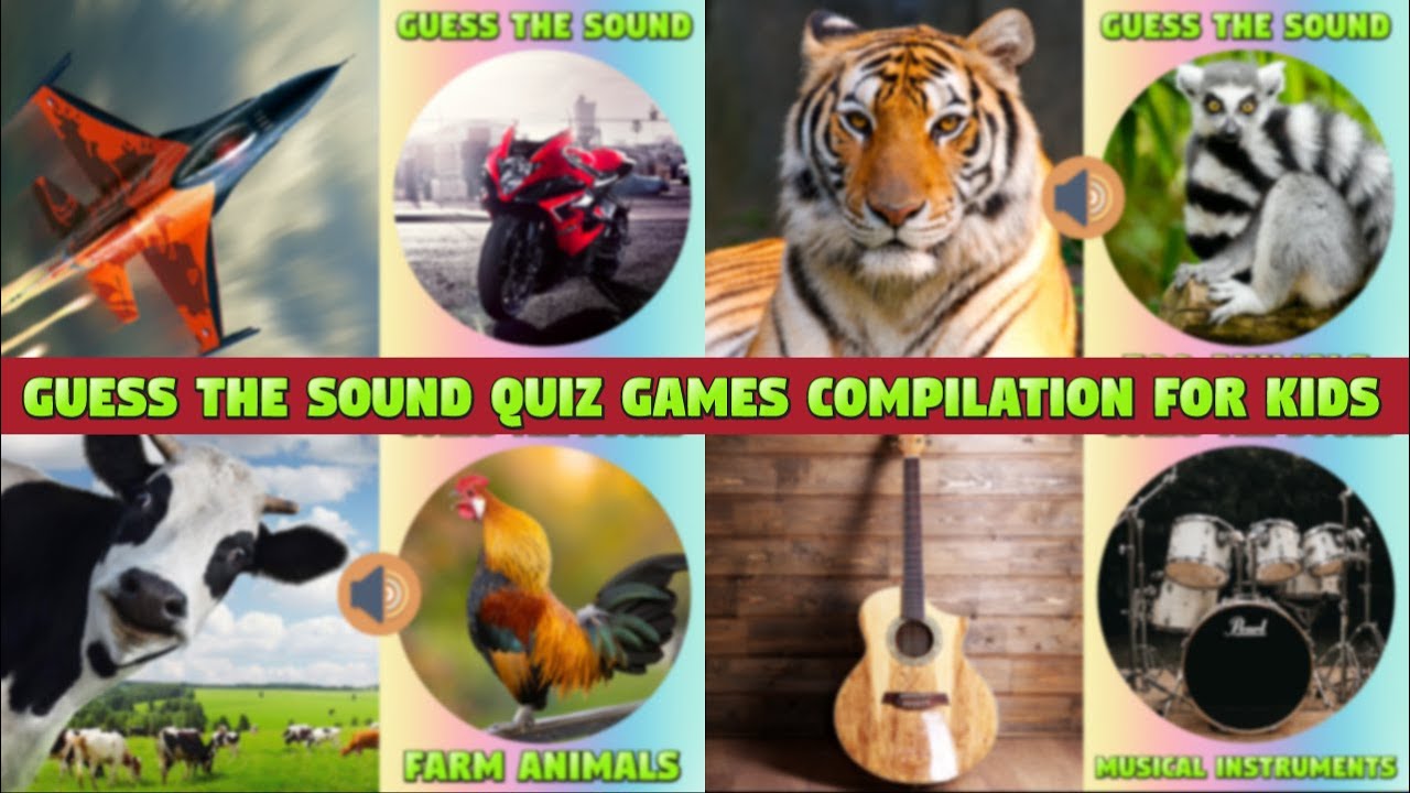 GUESS THE SOUNDS QUIZ GAME COMPILATION PART 1 #quizgameforkids #kiddizoo  #kidslearning
