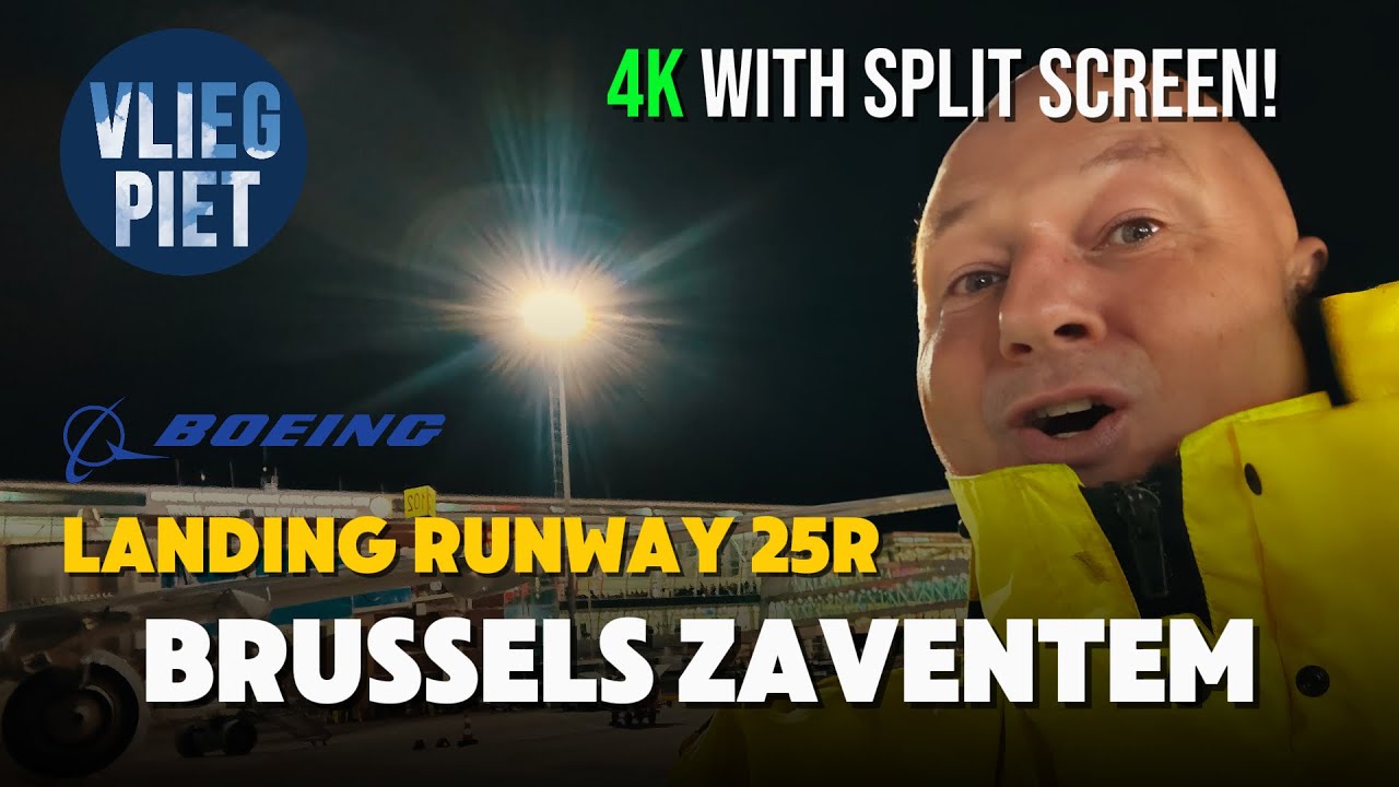 Boeing 737 Night Landing at Brussels Airport | Cockpit View Runway 25R | Vliegpiet’s Flying Friday