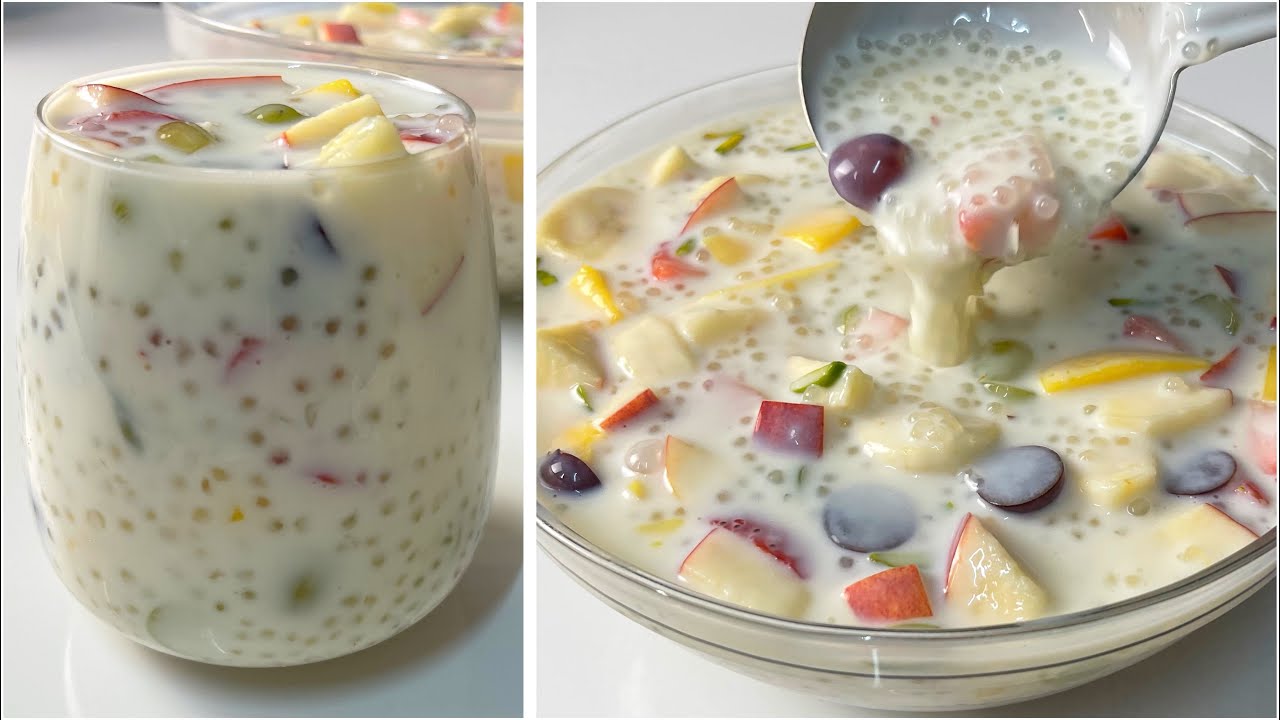 Easy Sago Dessert - Fruits Dessert Recipe Ramadan Special