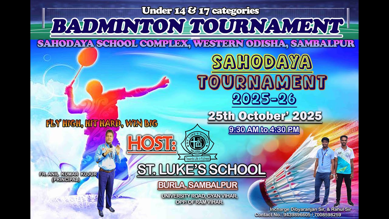 Western Odisha Badminton Tournament 2025 | Hosted by St. Luke’s School, Burla 