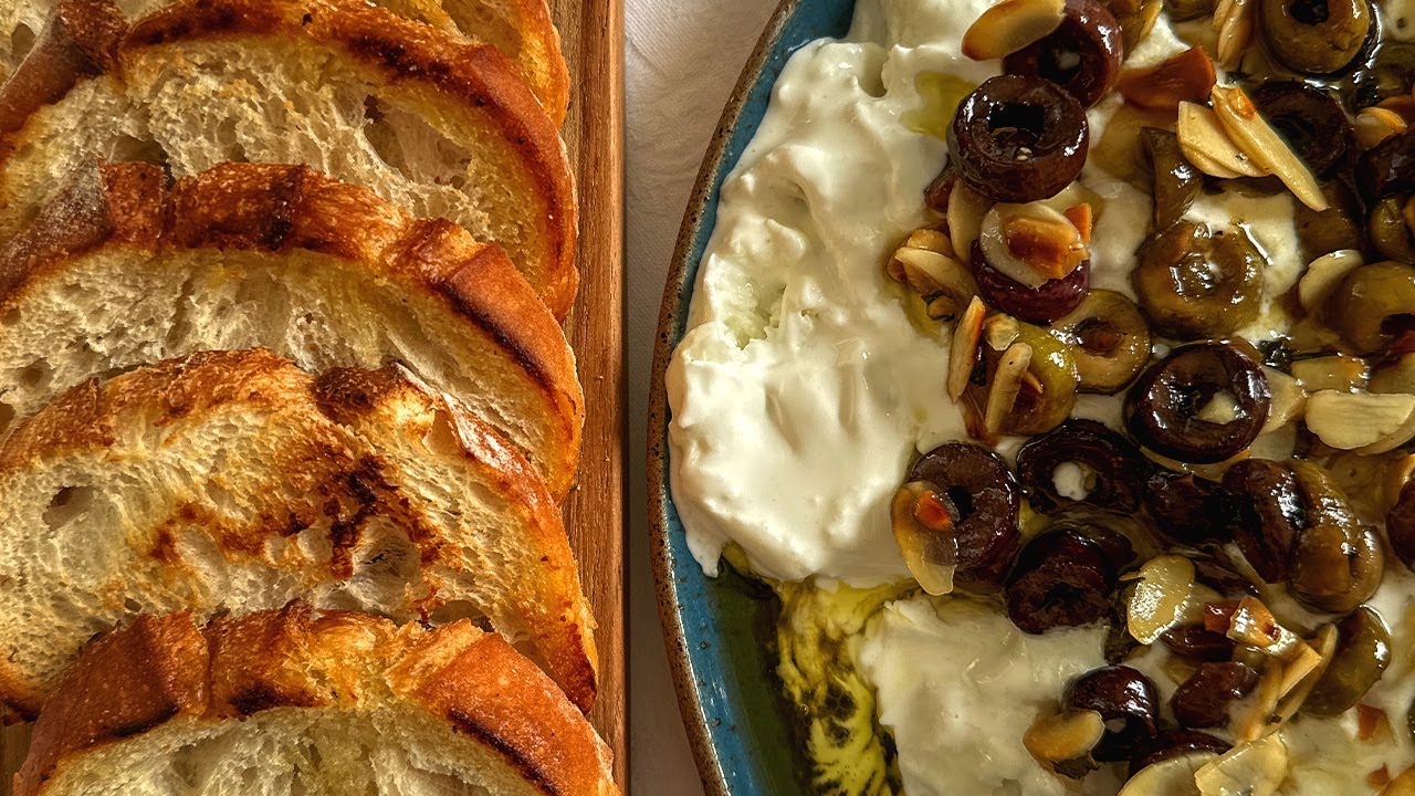 Receita | Aperitivo de Azeitonas com Burrata de Búfala