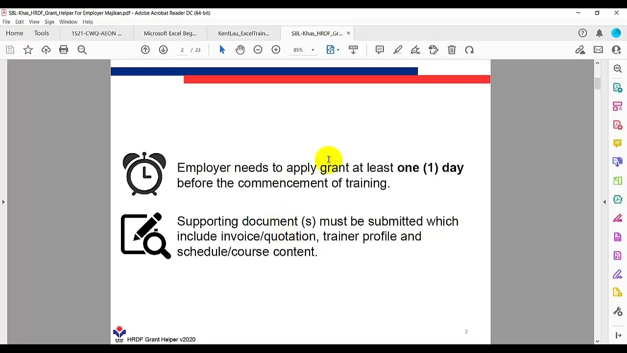 Employer side   How to apply grant or claim Training course from HRDCorp