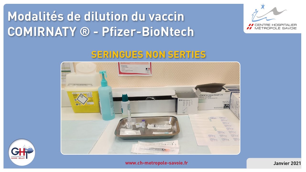 Dilution des vaccins COMIRNATY ® Pfizer-BioNtech : seringues non serties