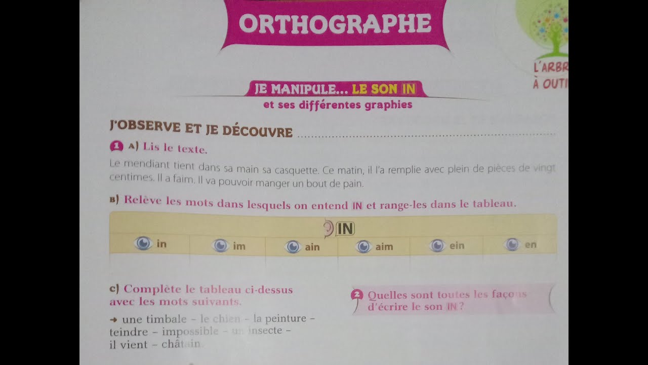 Orthographe :  le son 