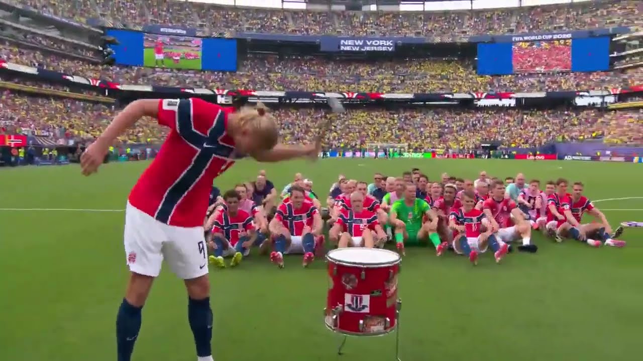 Erling Haaland celebration after a win vs Brazil - World Cup 2026