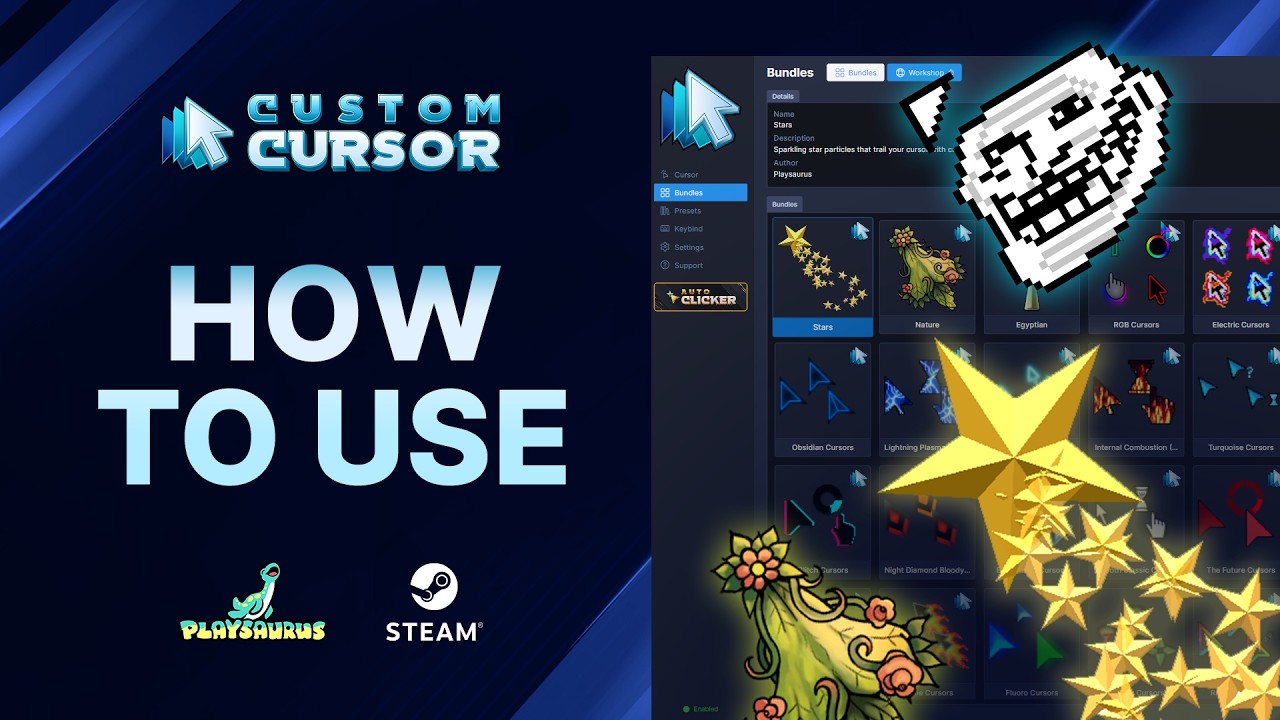 Custom Cursor Tutorial - How to use the App on Steam