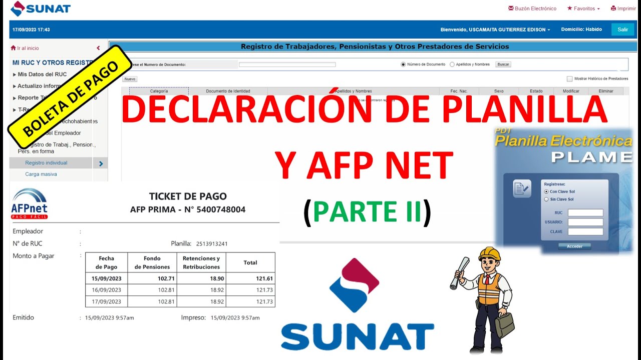 DECLARACION DE PLANILLA Y AFPNET (PARTE-II)