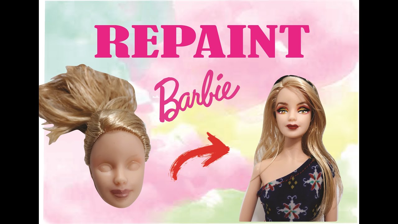 REPAINT (repintar o rosto) Boneca Barbie Doll