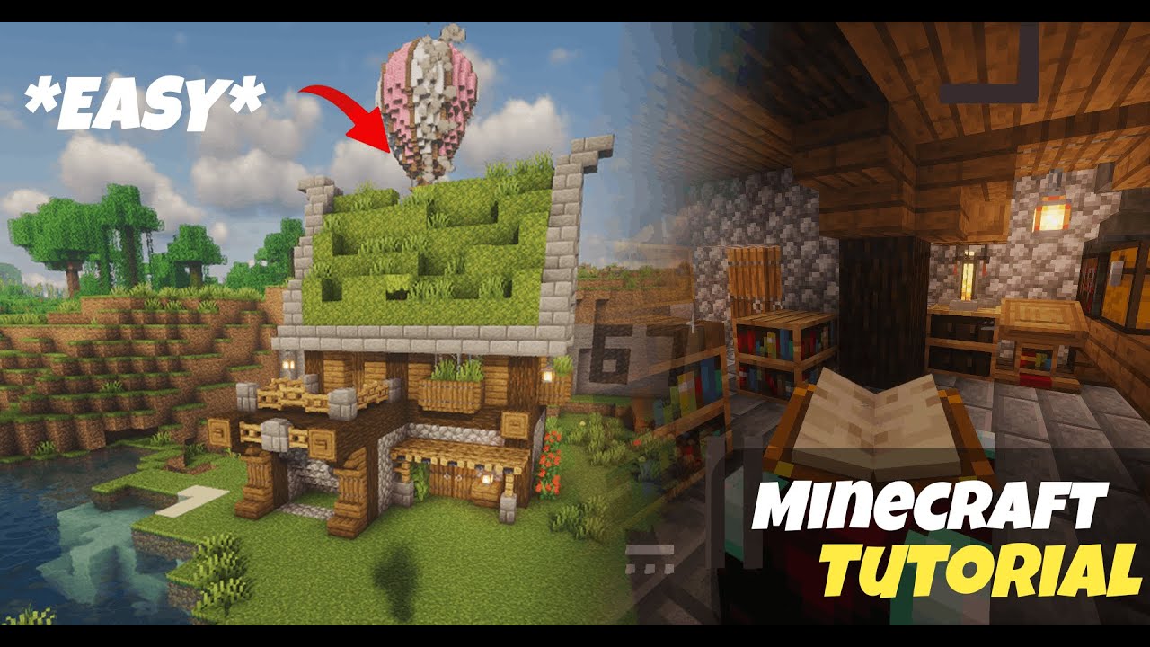 Minecraft | EASY starter base tutorial #minecraft #minecraftcrops #minecraftbuilding #m
