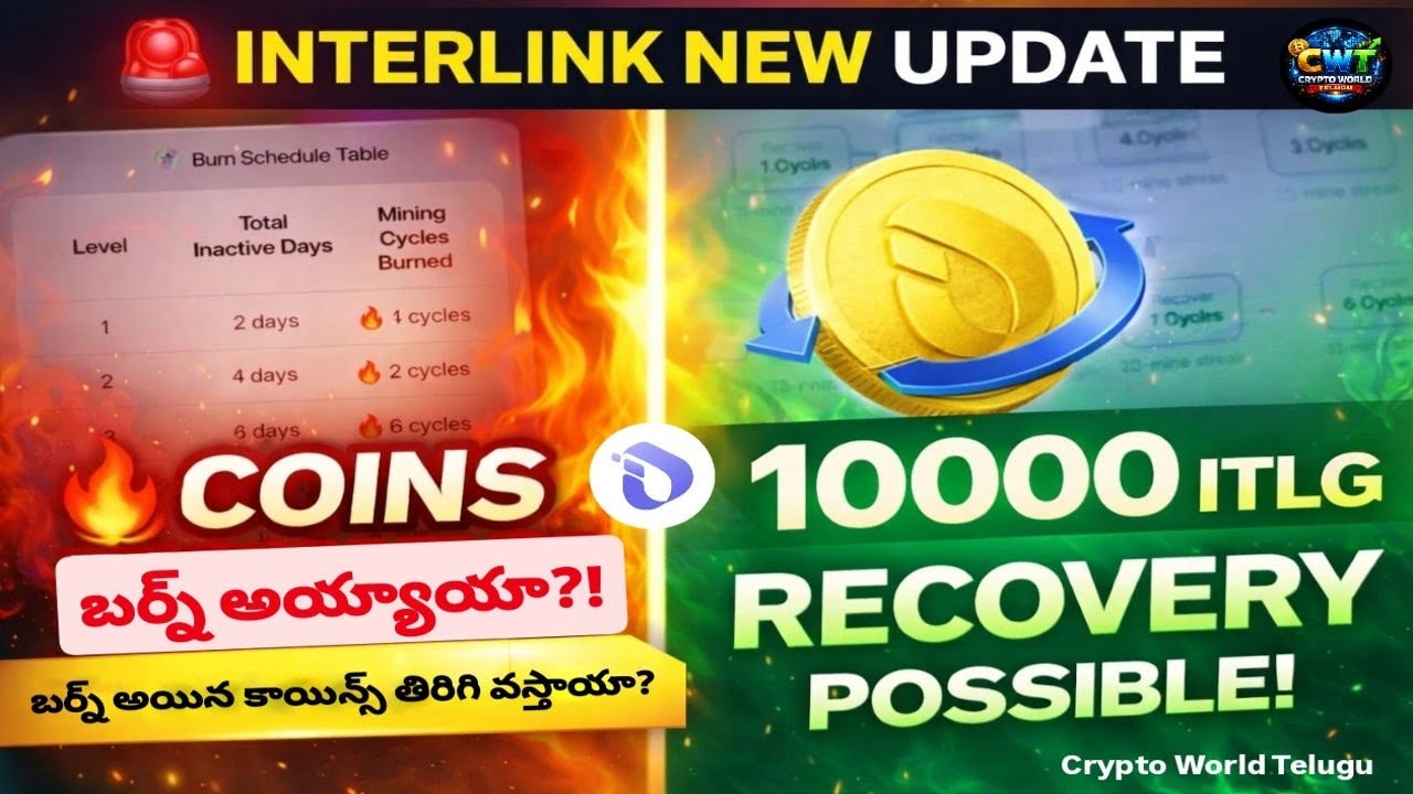 Interlink Burning Coins Recovery Update 🔥 99% ITLG Back! Don&rsquo;t Miss Mining Cycle Streak | #interlink