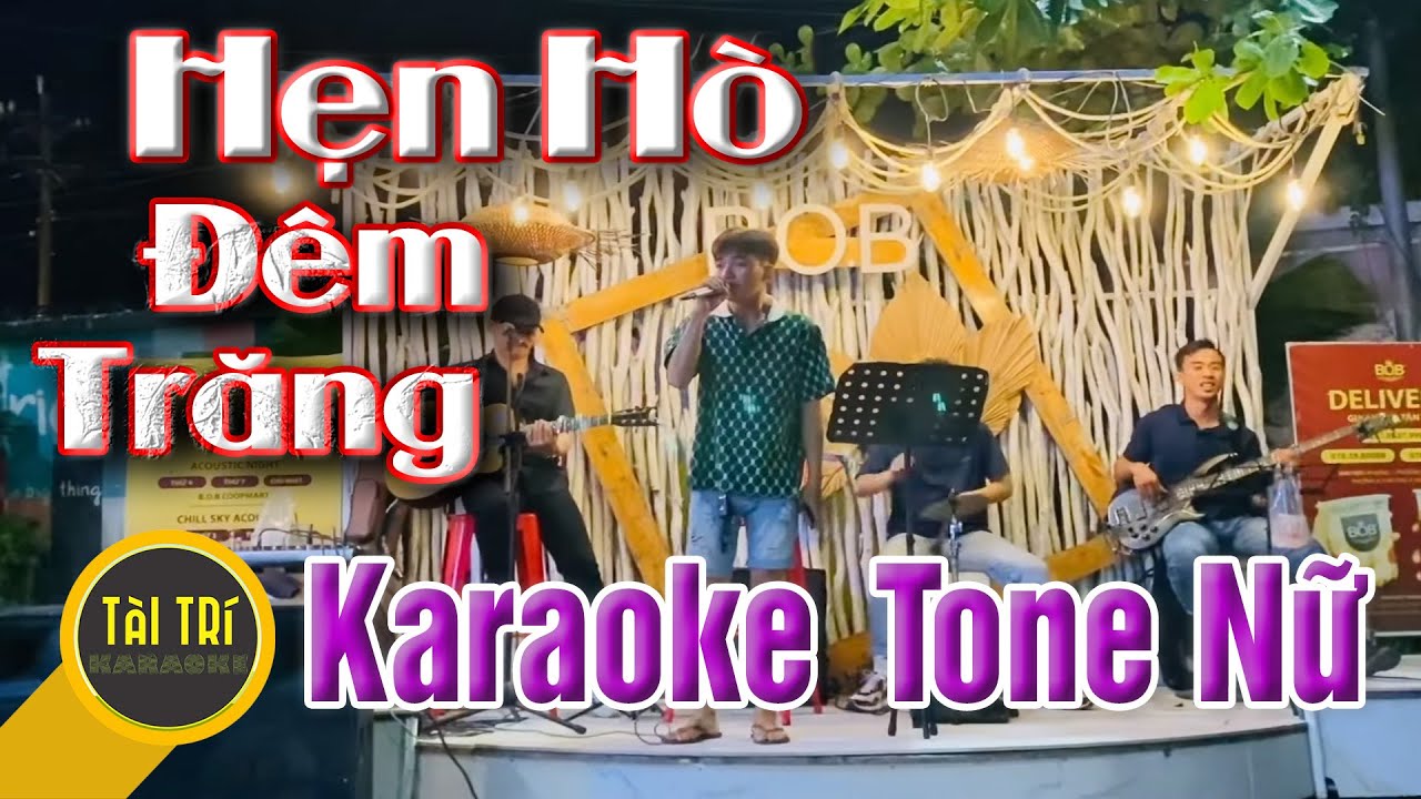 Karaoke Beat Chuẩn | Hẹn Hò Đêm Trăng - Acoustic | Tone Nữ Bbm