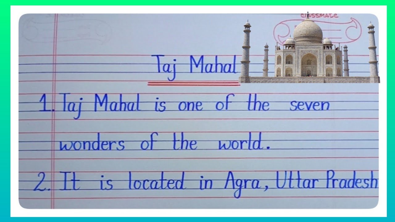 10 Lines Essay On Taj Mahal l Essay On Taj Mahal l Seven Wonders Of The World l Kids Videos l