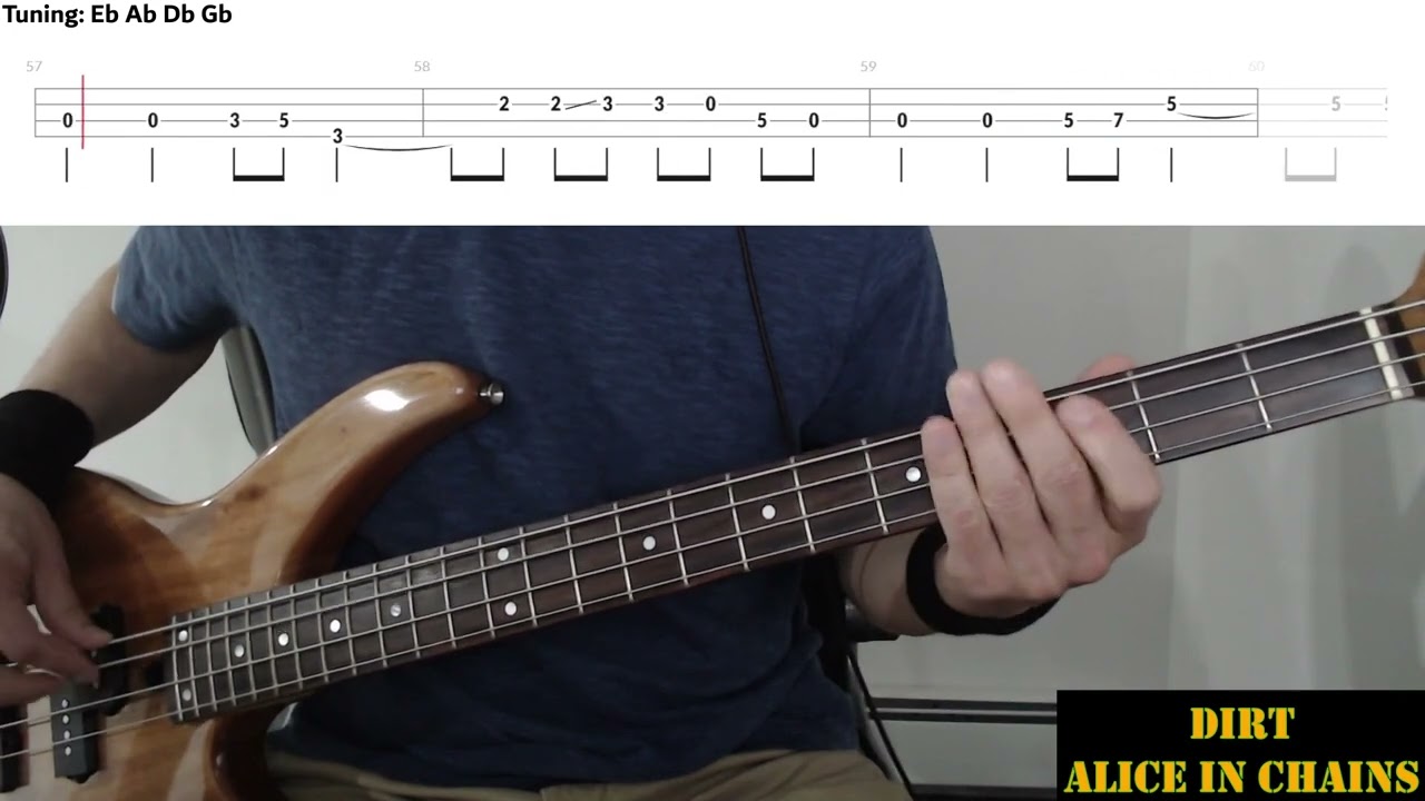 Dirt by Alice In Chains - Bass Cover with Tabs Play-Along
