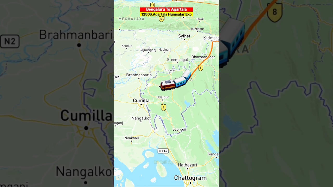 Bengaluru से अगरतला | वाया- कटक,Guwahati,बदरपुर | 12503 Agartala Hamsafar | #shortsfeed #shorts