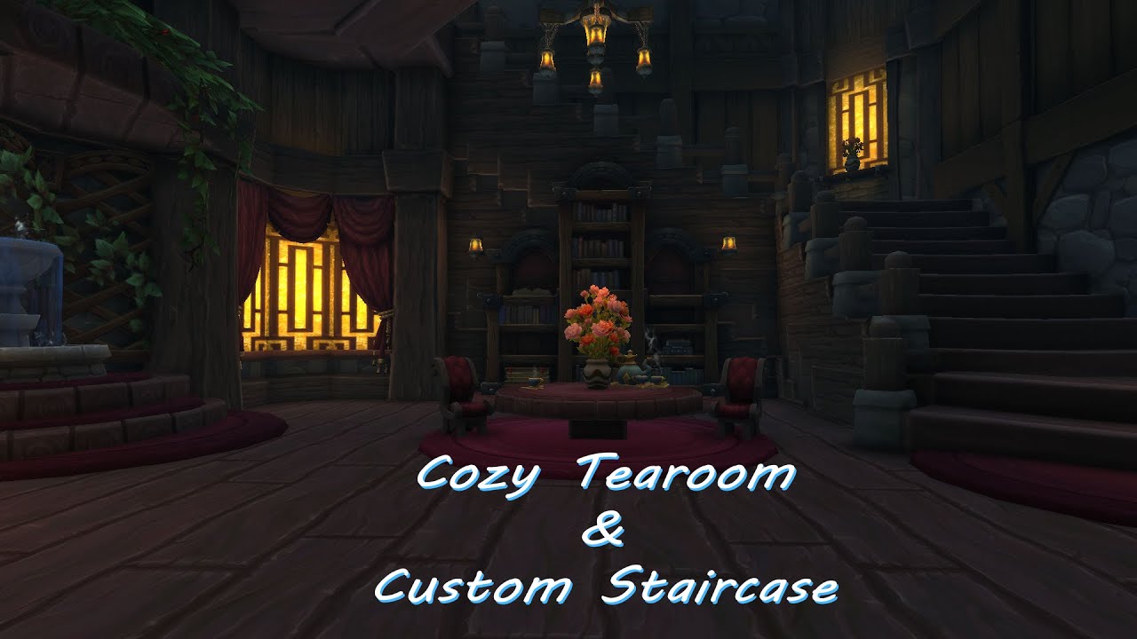 Cozy Tearoom & Custom Staircase WoW Housing!