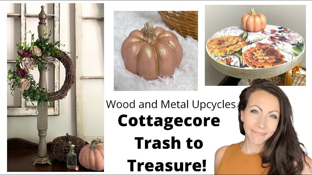 Cottagecore Decor | Trash to Treasure | Wood & Metal Projects |Using DIY Paint & JRV Decoupage Paper