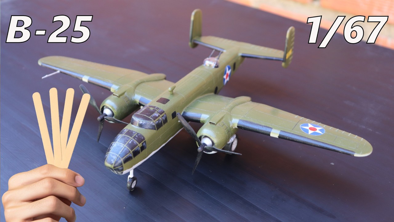 Hice el legendario B-25 del Doolittle Raid con palitos de helado