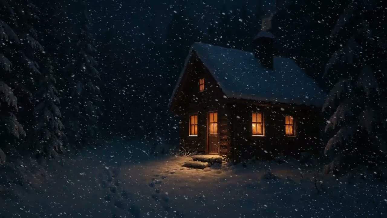 10 Hours of Pure Winter Magic ✨ Snowy Night Ambient Sounds & 4K Blizzard Visuals for Study and Sleep