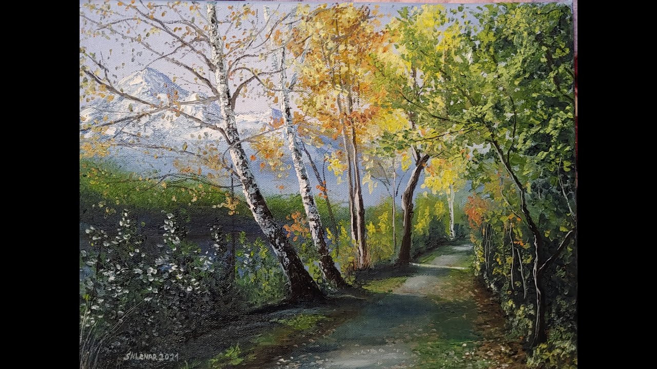 Ölgemälde auf Leinwand 40x30 cm Herbst - Oil painting