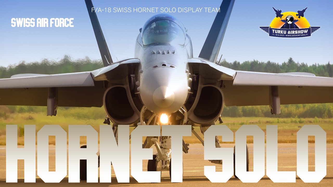 Swiss F18 Hornet Display team. Turku Airshow 2023! Dynamic and powerful!