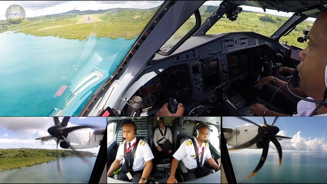 TWO FULL FLIGHTS: Ewa ATR72-600 Mayotte-Madagascar ULTIMATE COCKPIT MOVIE [AirClips PARADISE BIRDS]