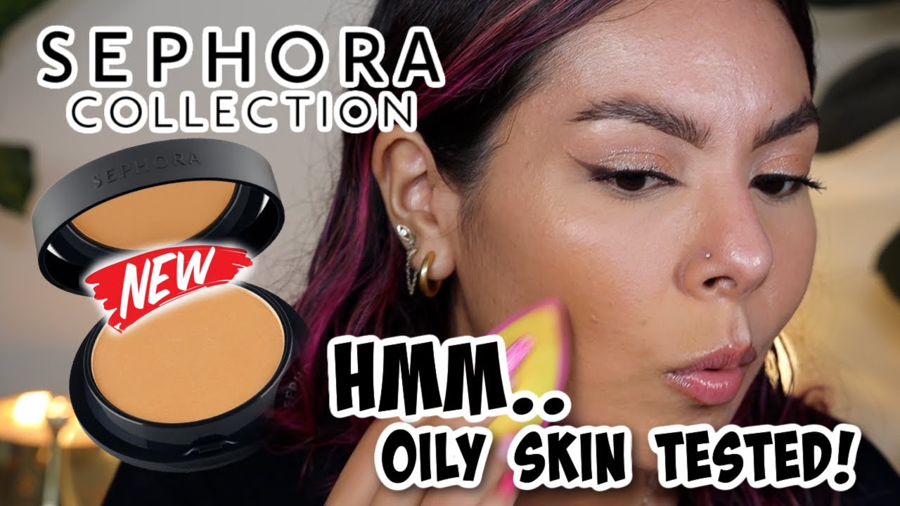 NEW!👀 SEPHORA COLLECTION BEST SKIN EVER MATTE POWDER FOUNDATION (OILY SKIN REVIEW + WEAR TEST)