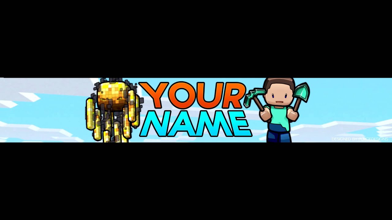 #7 | Free Minecraft YouTube Banner/Channel Art Template PSD Download!