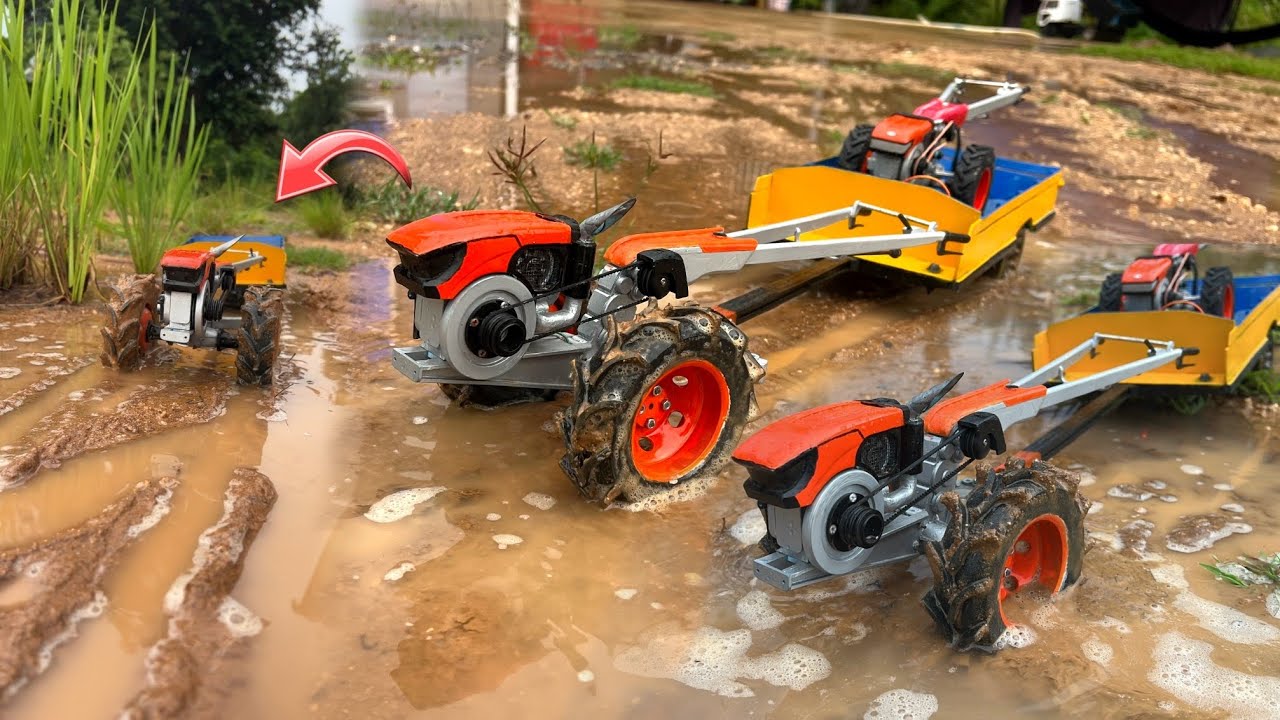 diy Mini Tractor Power tiller video power tiller trolley Kubota Diesel engine