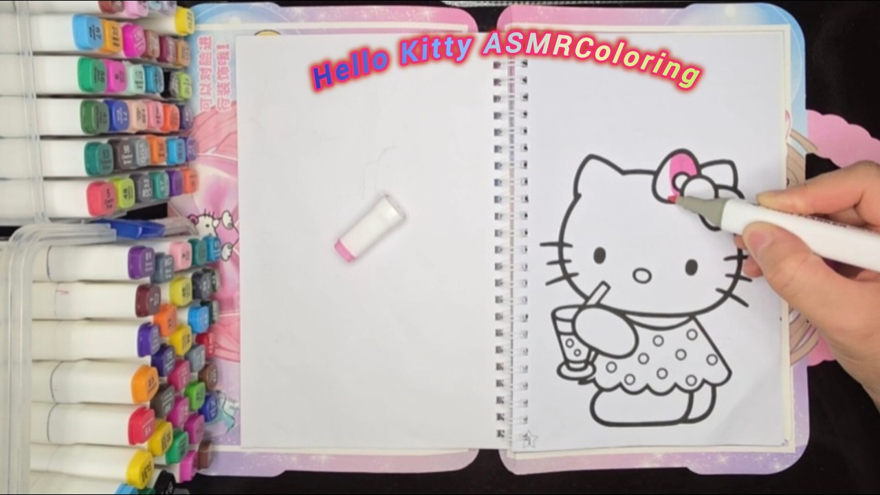 Relaxing Hello Kitty Coloring ASMR | 🥰💫
