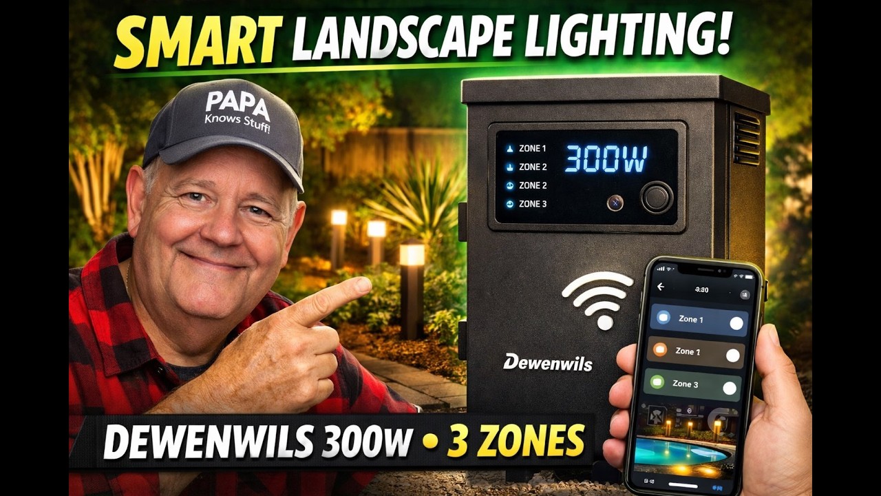 👍 Papa Knows Stuff показывает вам ландшафтный трансформатор DEWENWILS мощностью 300 Вт с Wi-Fi и ...