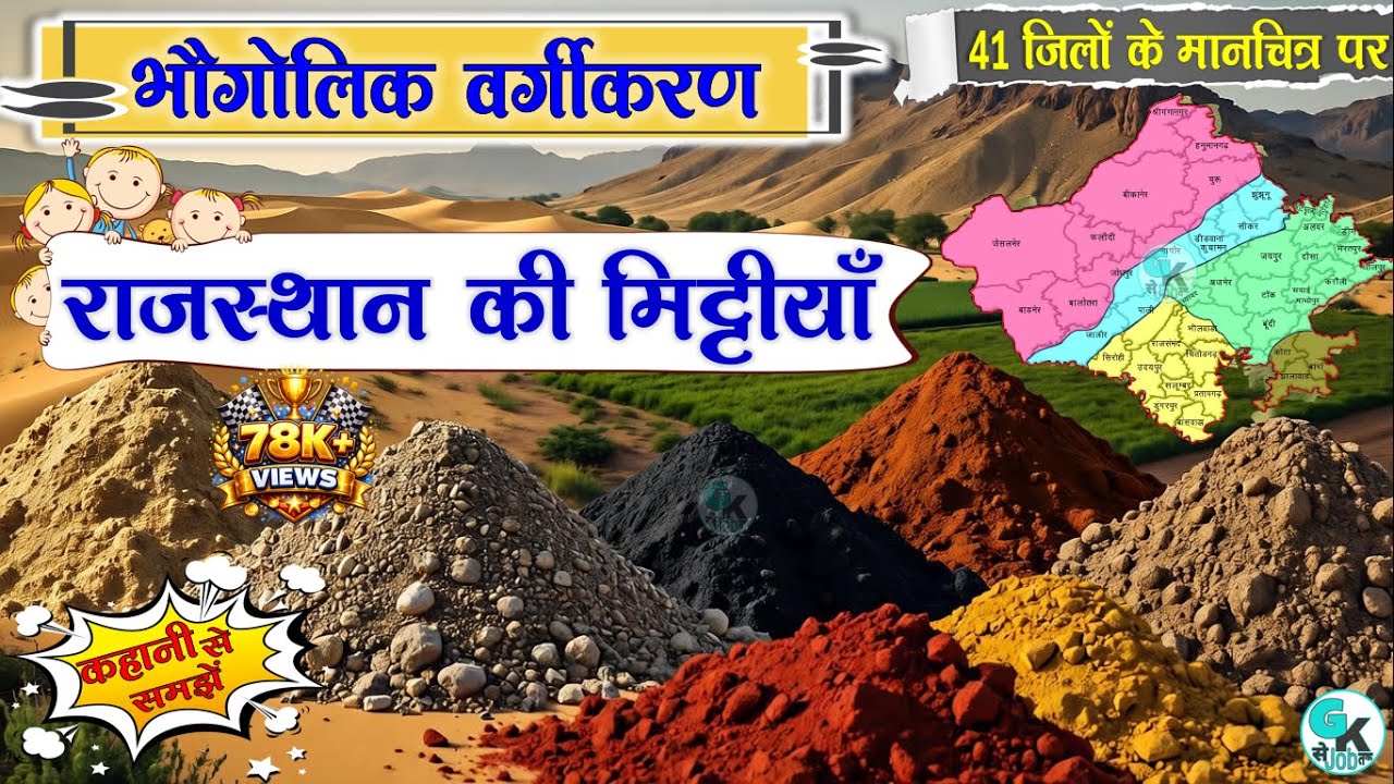 राजस्थान की मिट्टियों का भौगोलिक वर्गीकरण 🌱 Rajasthan Geography By Kulvinder Sandhu