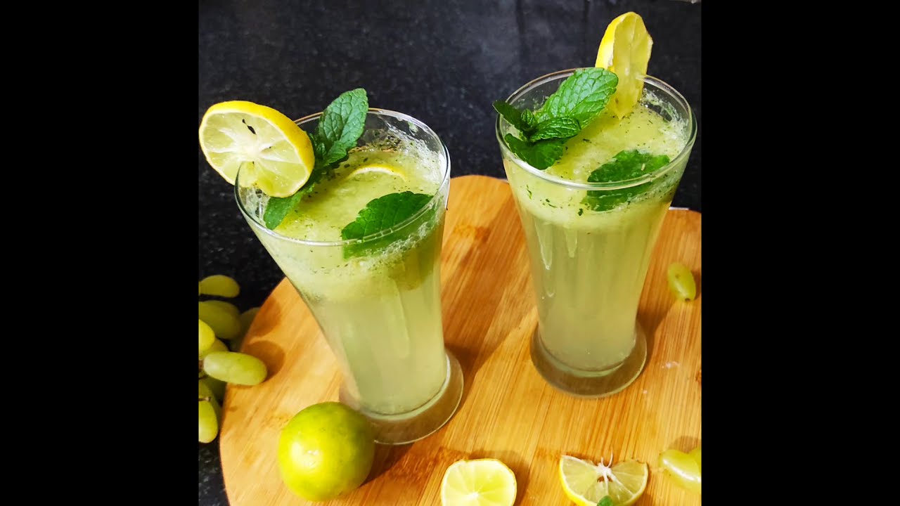 Grapes Virgin mojito | green grapes cooler | grapes mocktail | summer drink | grapes soda | mojito