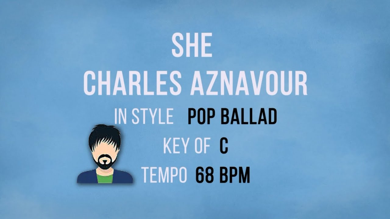 She - Charles Aznavour - Karaoke Male Backing Track