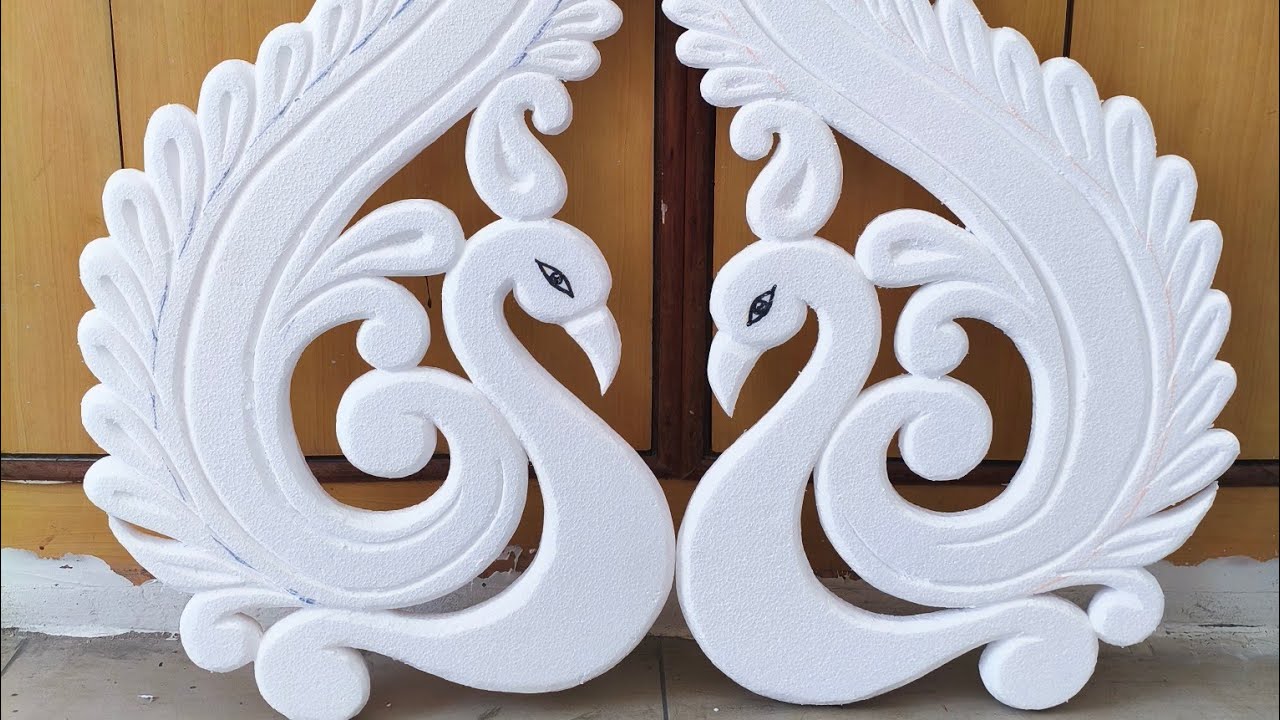 Making of Peacock design with Thermocol