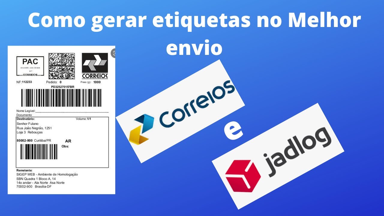 COMO GERAR ETIQUETA NO MELHOR ENVIO. Passo a passo. Correio e Jadlog. Quais itens preencher.