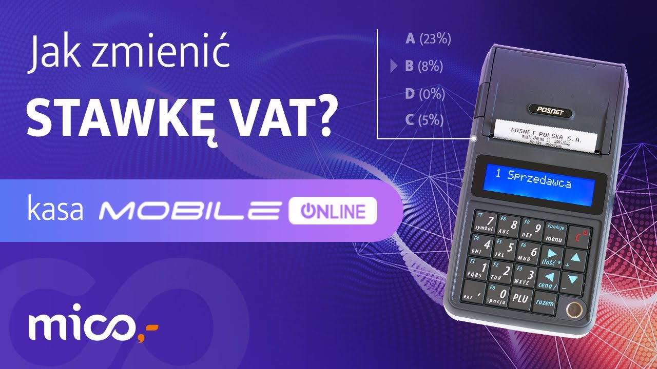Zmiana stawki VAT na kasie fiskalnej Posnet Mobile Online