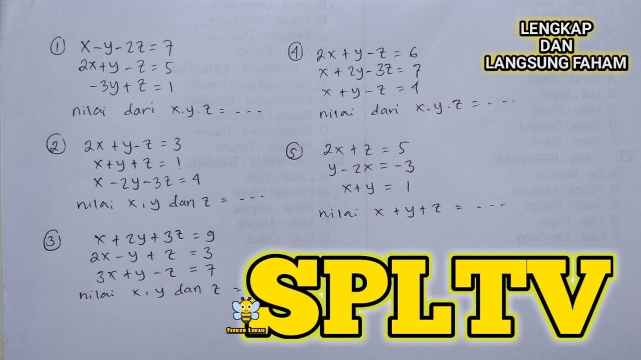 CARA CEPET FAHAM SPLTV (TIGA VARIABEL)