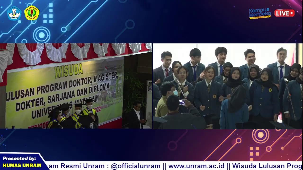 SESI 2 - WISUDA LULUSAN PROGRAM DOKTOR, MAGISTER, DOKETER, SARJANA, DAN DIPLOMA UNRAM PERIODE JUNI